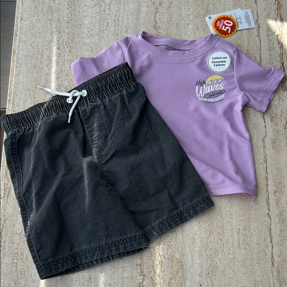 NEW 🆕 Swimming Trunks and Rashguard Set 50 UPF / with tags